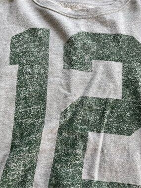 We The Free Camden Sweatshirt Grey with #12 in Green Size XS - XXL
